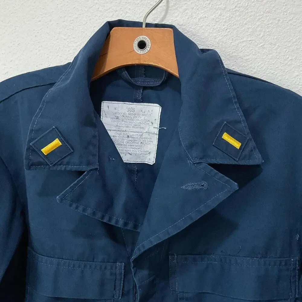 Men's Blue Navy Military Jumpsuit With Stripes